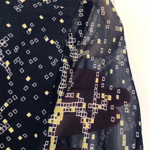 DVF Grid Print Blue Sigourney Wrap Dress - Picture 6 of 11